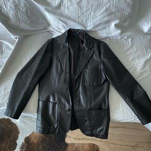 Polyester leather coat